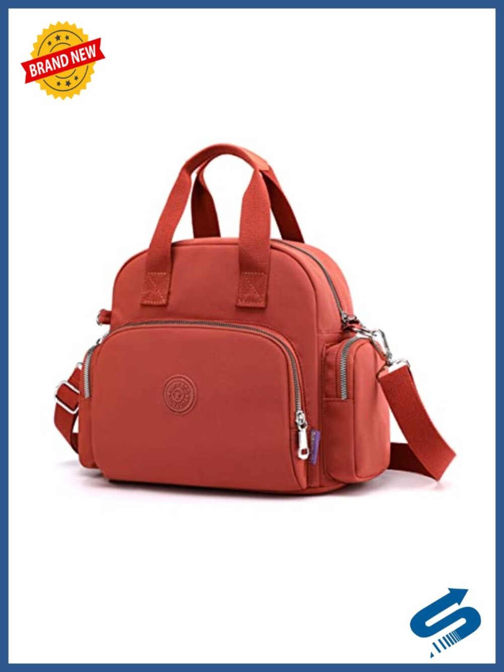 Nylon Backpack Crossbody Shoulder Bag USB Charging Port Lightweight